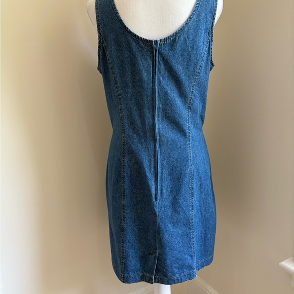 Vtg California Concepts Denim Floral Embroidered Sheath Dress. Size 11. EUC. Y2K - Picture 3 of 9
